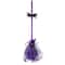 29" Purple & Black Striped Animated Witches Halloween Broom with Bat Accents